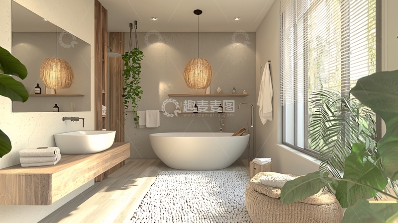 高清大图下载【趣麦麦图】现代简约风格浴室设计