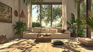 阳光洒落的简约客厅