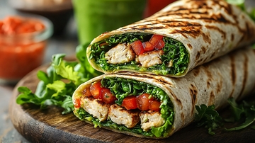 鸡肉蔬菜卷饼特写