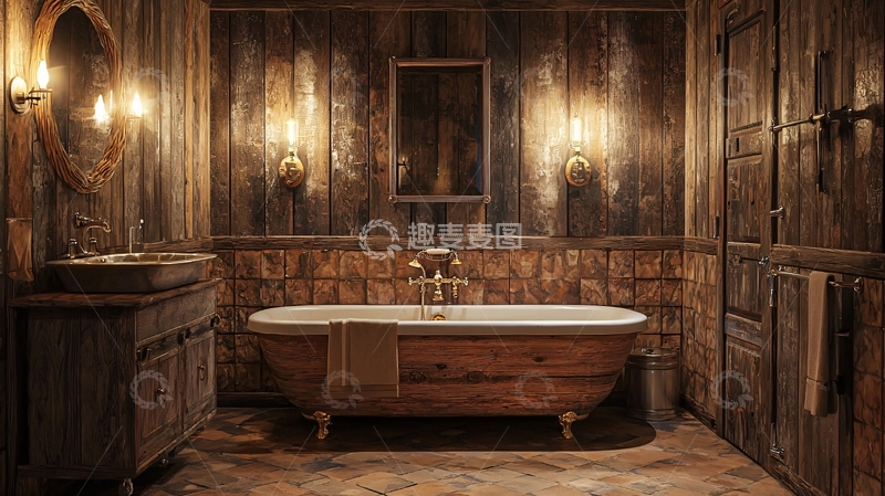 高清大图下载【趣麦麦图】乡村风格浴室