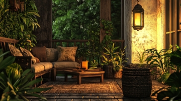 幽静舒适的户外阳台