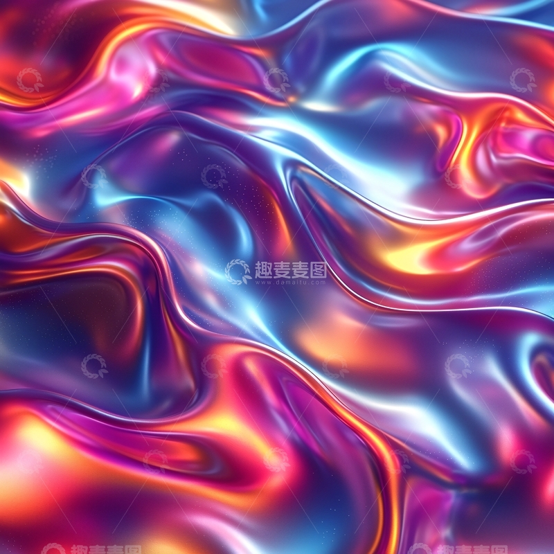 高清大图下载【趣麦麦图】色彩流动金属光泽