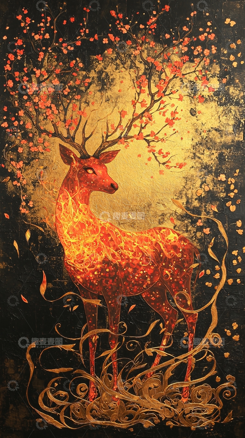 高清大图下载【趣麦麦图】燃烧的鹿