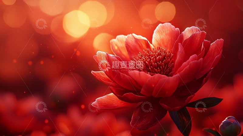 高清大图下载【趣麦麦图】红色花朵的特写