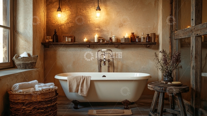 高清大图下载【趣麦麦图】复古风格浴室