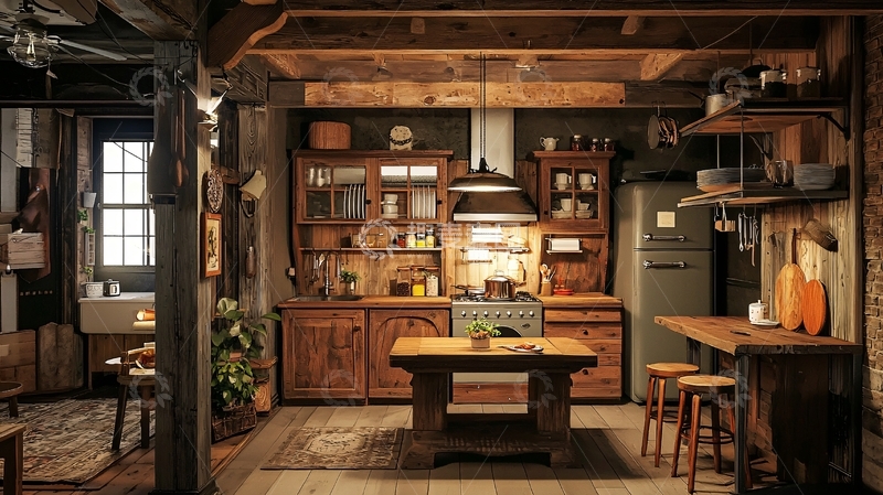 高清大图下载【趣麦麦图】老式乡村风格厨房