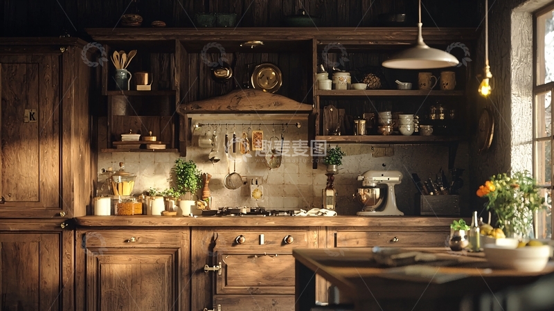 高清大图下载【趣麦麦图】复古乡村厨房