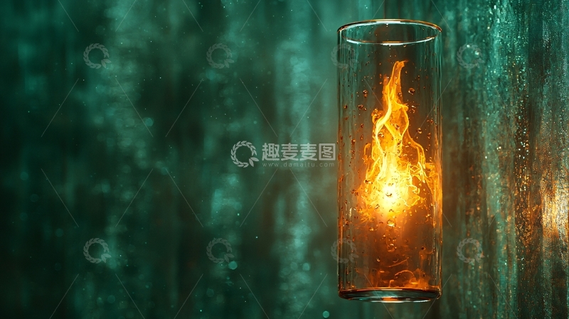 高清大图下载【趣麦麦图】玻璃杯中的火焰