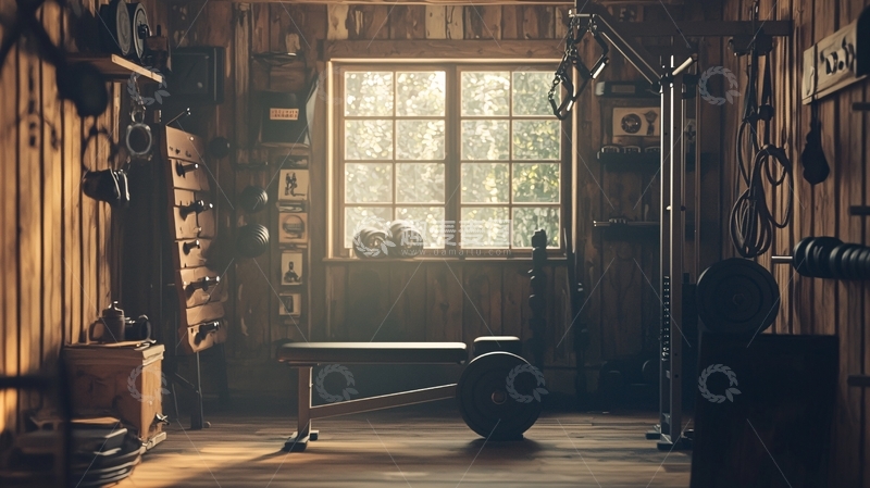 高清大图下载【趣麦麦图】复古健身房