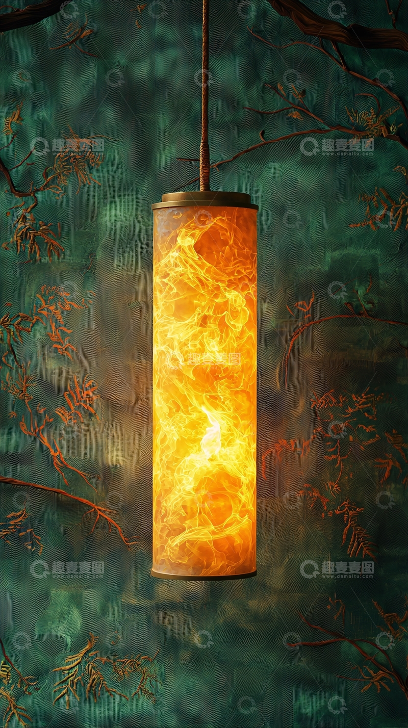 高清大图下载【趣麦麦图】火焰图案的筒状灯