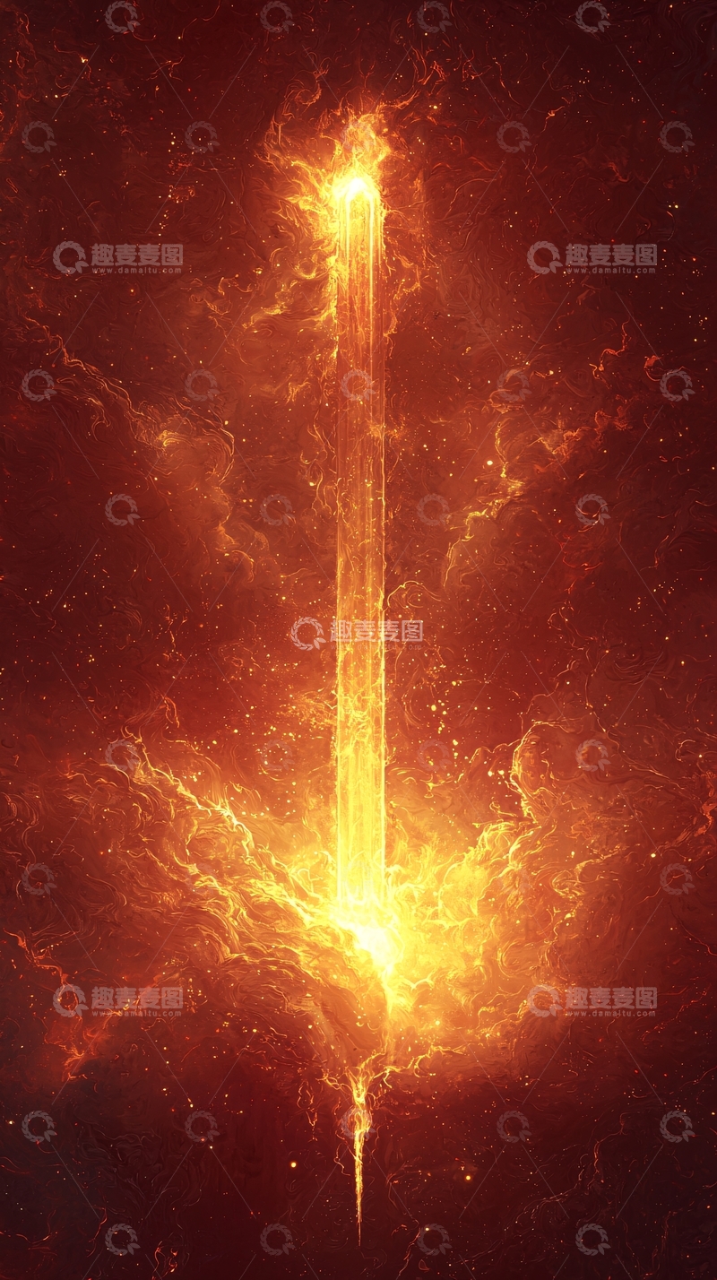 高清大图下载【趣麦麦图】炽热的光束穿透云层