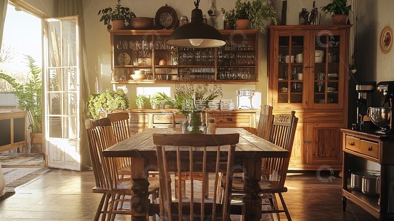 高清大图下载【趣麦麦图】阳光洒进的乡村厨房