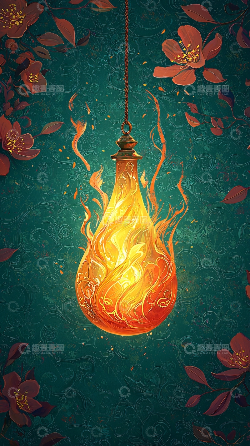 高清大图下载【趣麦麦图】火焰灯笼