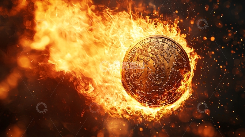 高清大图下载【趣麦麦图】燃烧的金币