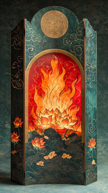 火焰莲花图腾装饰物