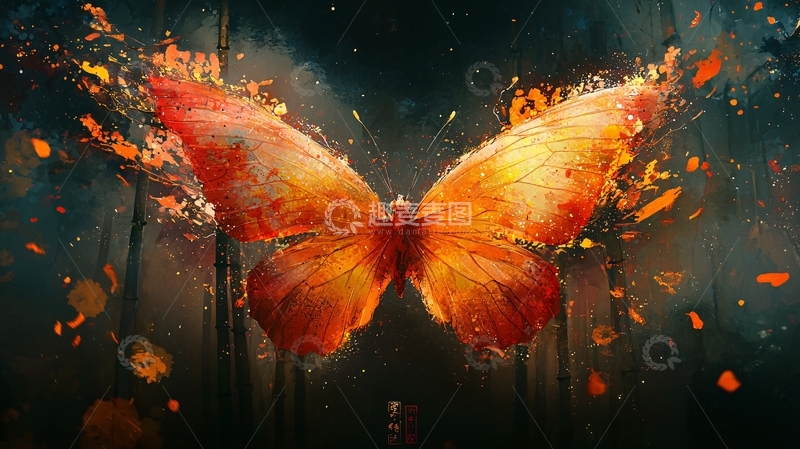 高清大图下载【趣麦麦图】燃烧的蝴蝶