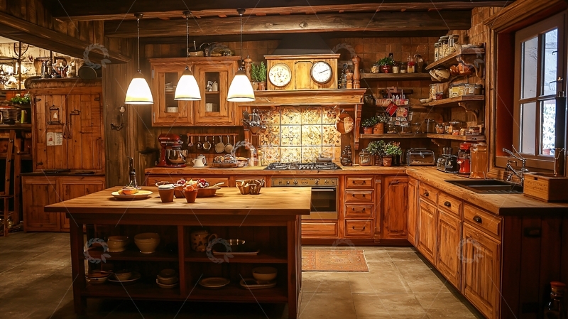 高清大图下载【趣麦麦图】乡村风格厨房