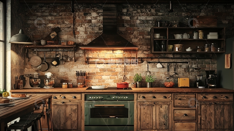 高清大图下载【趣麦麦图】复古工业风厨房