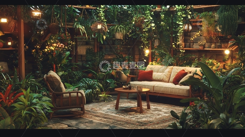 高清大图下载【趣麦麦图】热带雨林风格客厅