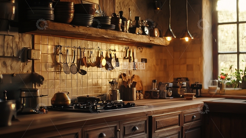 高清大图下载【趣麦麦图】乡村风格厨房