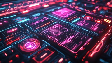 未来科技感的电子控制面板