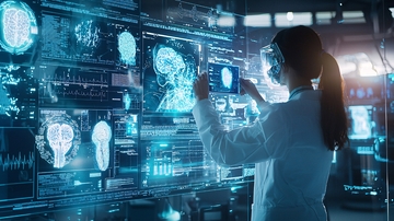 科学家研究大脑影像
