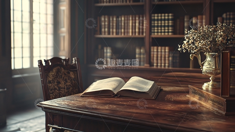 高清大图下载【趣麦麦图】古色古香的书房