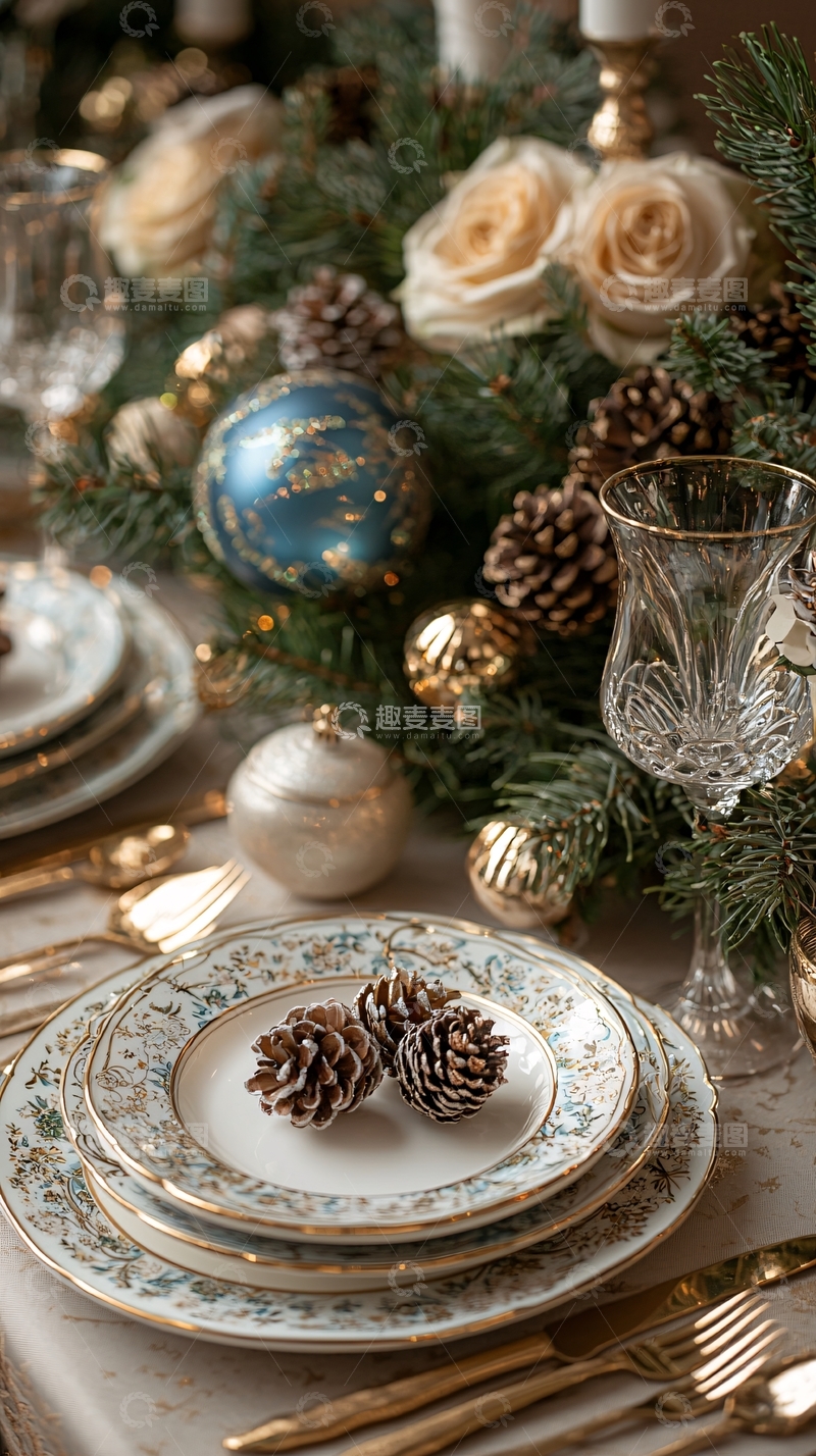 高清大图下载【趣麦麦图】节日餐桌上的精美装饰