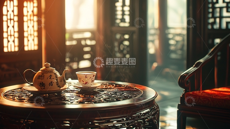 高清大图下载【趣麦麦图】中式茶室