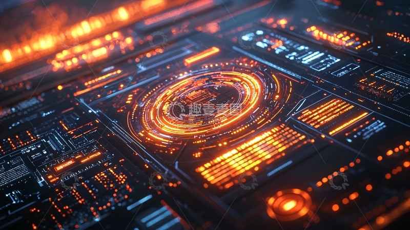 高清大图下载【趣麦麦图】科技感电路板发光