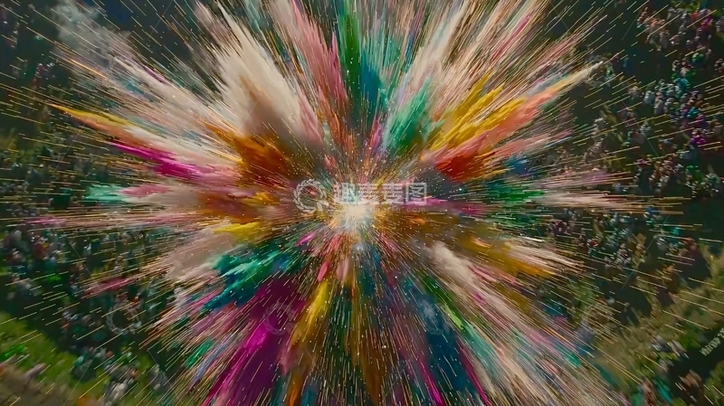 高清大图下载【趣麦麦图】彩色粉末爆炸2