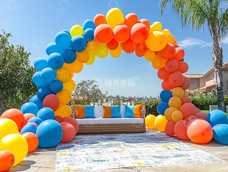 高清大图下载【趣麦麦图】彩色气球拱门装饰