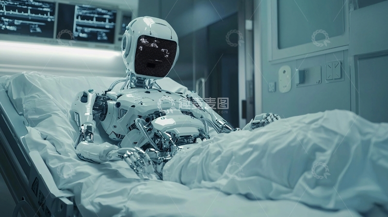 高清大图下载【趣麦麦图】医院病房机器人