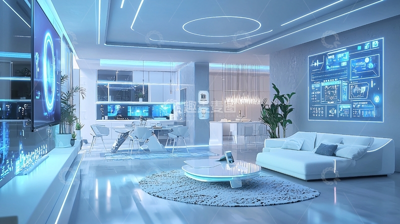 高清大图下载【趣麦麦图】智能家居客厅