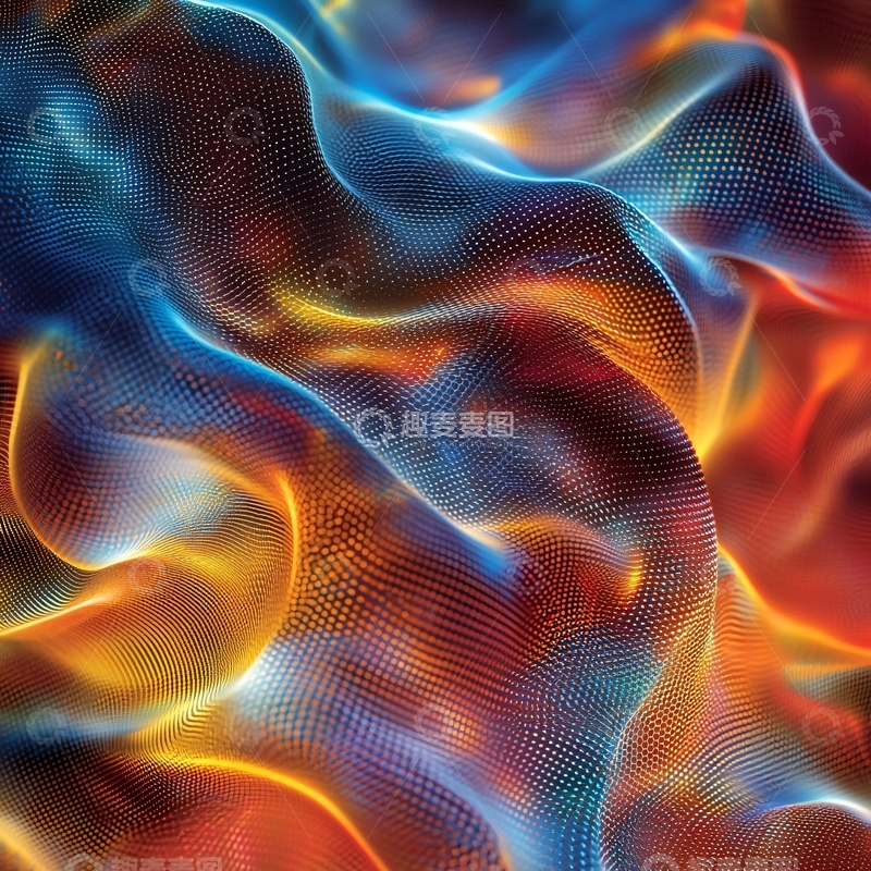 高清大图下载【趣麦麦图】抽象火焰蓝色橙色背景