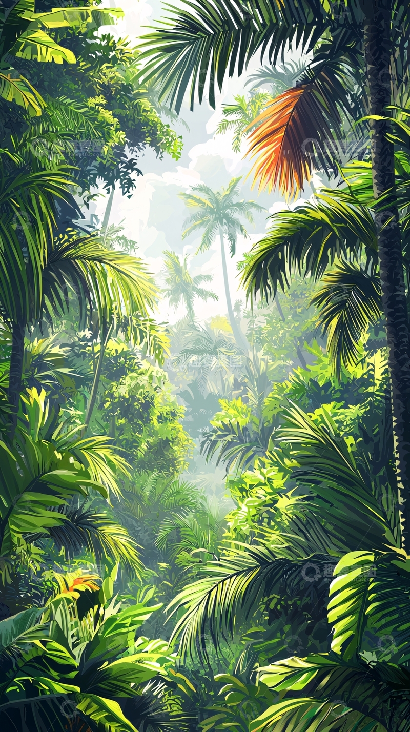 高清大图下载【趣麦麦图】茂密的热带雨林景观