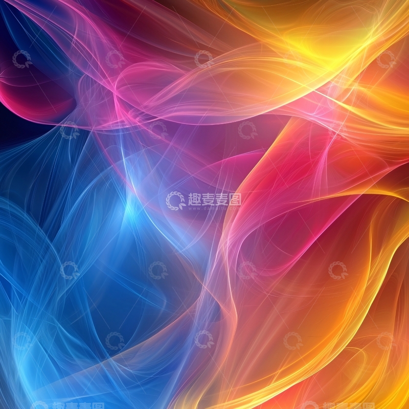 高清大图下载【趣麦麦图】抽象彩色流动曲线