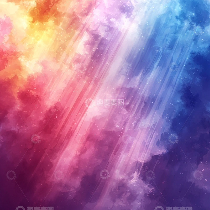 高清大图下载【趣麦麦图】彩色云朵光束背景