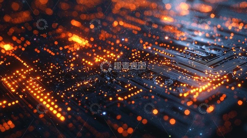 高清大图下载【趣麦麦图】微观电路板光影特效