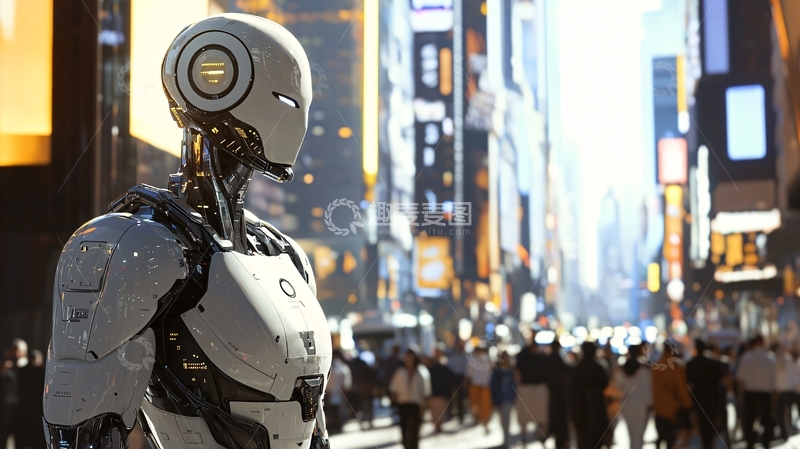 高清大图下载【趣麦麦图】未来都市机器人