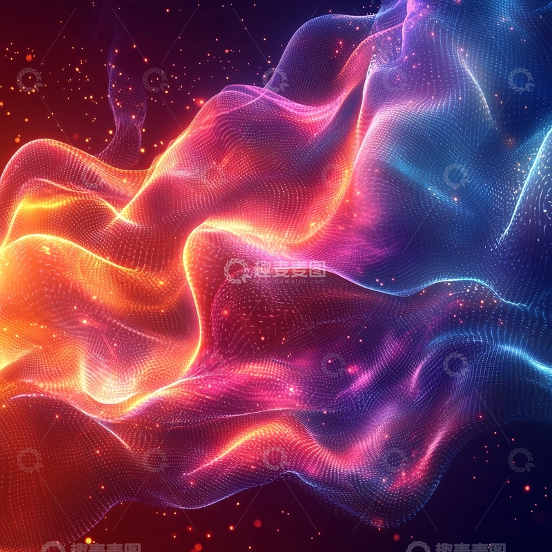 高清大图下载【趣麦麦图】抽象光波粒子流