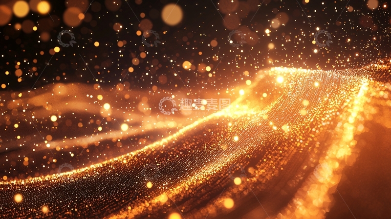 高清大图下载【趣麦麦图】金色粒子流光