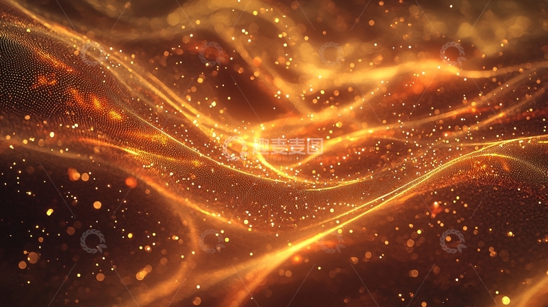 高清大图下载【趣麦麦图】金色粒子流光