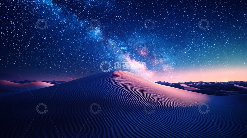 高清大图下载【趣麦麦图】星空下的沙漠