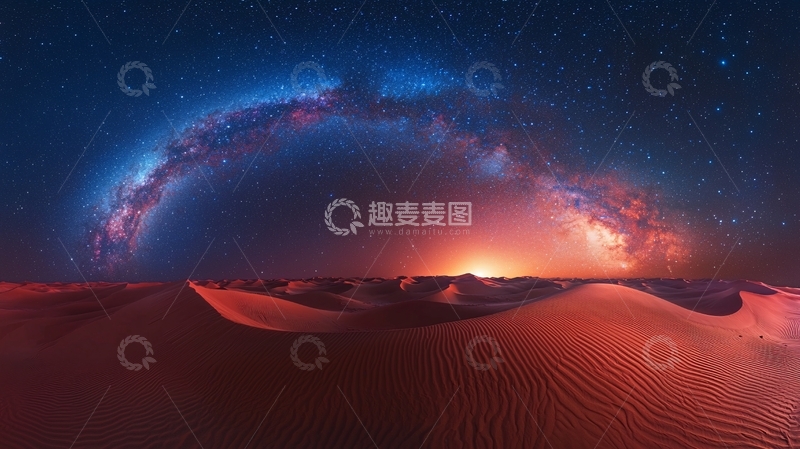 高清大图下载【趣麦麦图】沙漠上方的星空