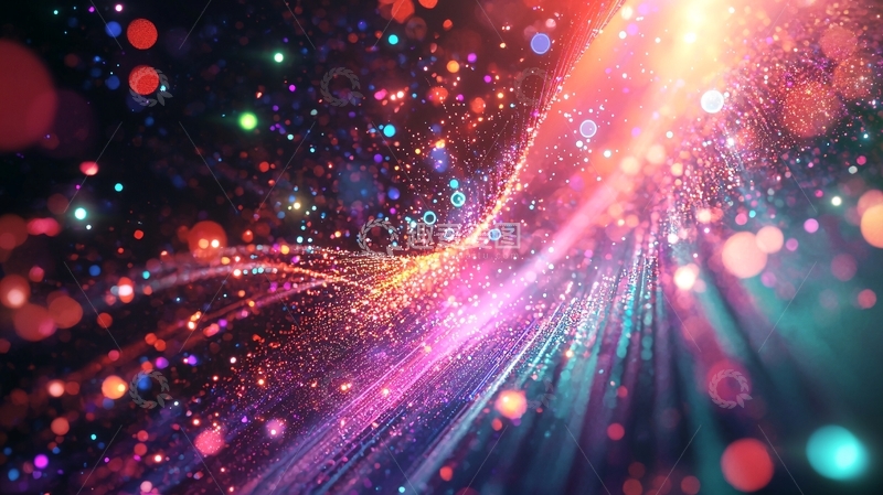 高清大图下载【趣麦麦图】梦幻多彩光线粒子