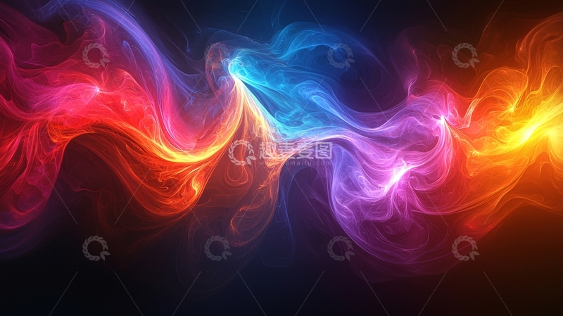 高清大图下载【趣麦麦图】彩色烟雾状抽象背景