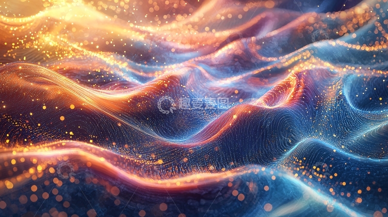 高清大图下载【趣麦麦图】光影流动的梦幻波浪