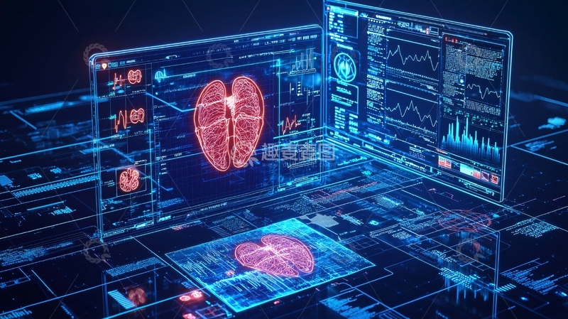 高清大图下载【趣麦麦图】科技感十足的未来大脑扫描