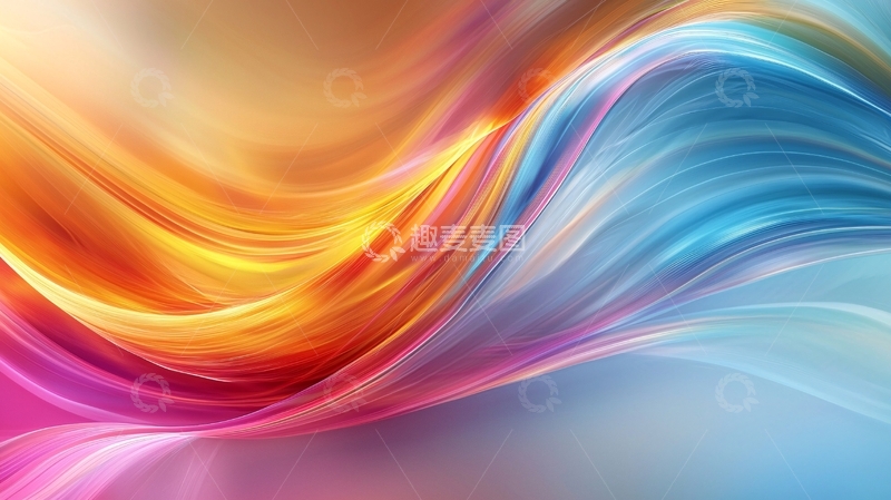 高清大图下载【趣麦麦图】抽象彩色光线波浪